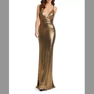 Mac Duggal Metallic Bronze Mermaid Gown